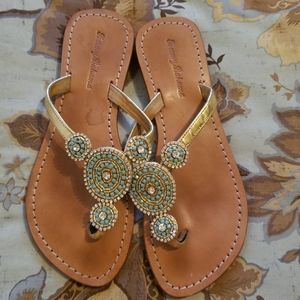 Tommy Bahama turquoise leather sandals